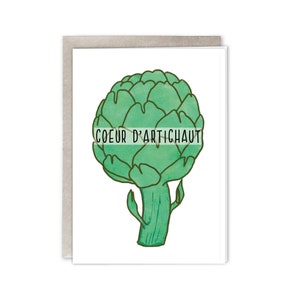 Carte A6 "Coeur d'artichaut" avec son enveloppe en kraft
