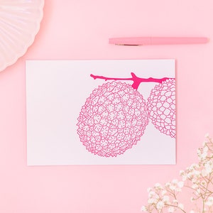 Lychees notecard with its envelope image 1