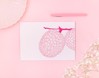 Lychees notecard with its envelope