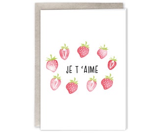 Je t'aime card with its kraft enveloppe
