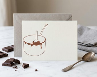 Letterpress Chocolate Pan Card · Kitchen Stationery · A5 · FSC Ivory Paper · Made in France