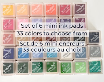 Set of 6 Mini Versacraft ink pad. For fabric, paper, wood, leather or pottery