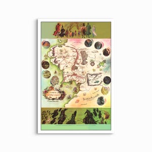 Mapa de la Tierra Media, Pauline Baynes - 1969 - IMPRESIÓN ARTÍSTICA SIN MARCO (61 x 91 cm)