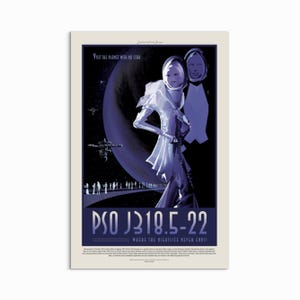 PSO J318.5-22 Space Travel Poster: Retro Sci-Fi Art Print