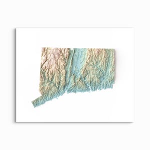 Connecticut Shaded Relief Map - CHOOSE YOUR STYLE - Unframed Print, Elevation Map, Connecticut Poster, Connecticut Prints