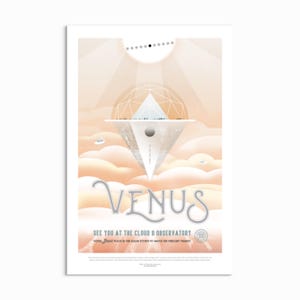 Venus NASA Travel Poster: Retro Sci-Fi Solar System Art Print