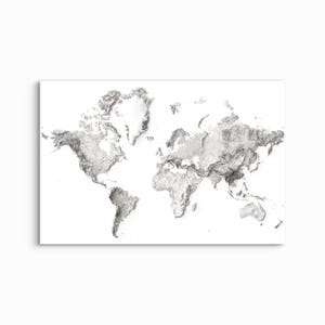 World Shaded Relief - monochromatyczny NIEOPRAWIONY ARTYSTYCZNY DRUK