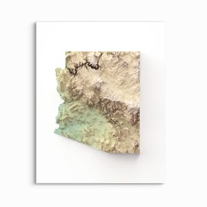 Carte en relief ombragé de l'Arizona - CHOISISSEZ VOTRE STYLE - impression sans cadre, carte de l'altitude, affiche de l'Arizona, impressions de l'Arizona