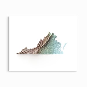 Virginia Shaded Relief Map - CHOOSE YOUR STYLE - Unframed Print, Elevation Map, Virginia Posters, Virginia Prints