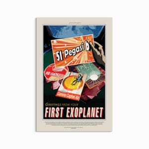 51 Pegasi b Exoplanet Art Print: Retro NASA Space Travel Poster