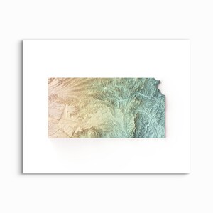 Kansas Shaded Relief Map Print: Choose Your Style - Etsy