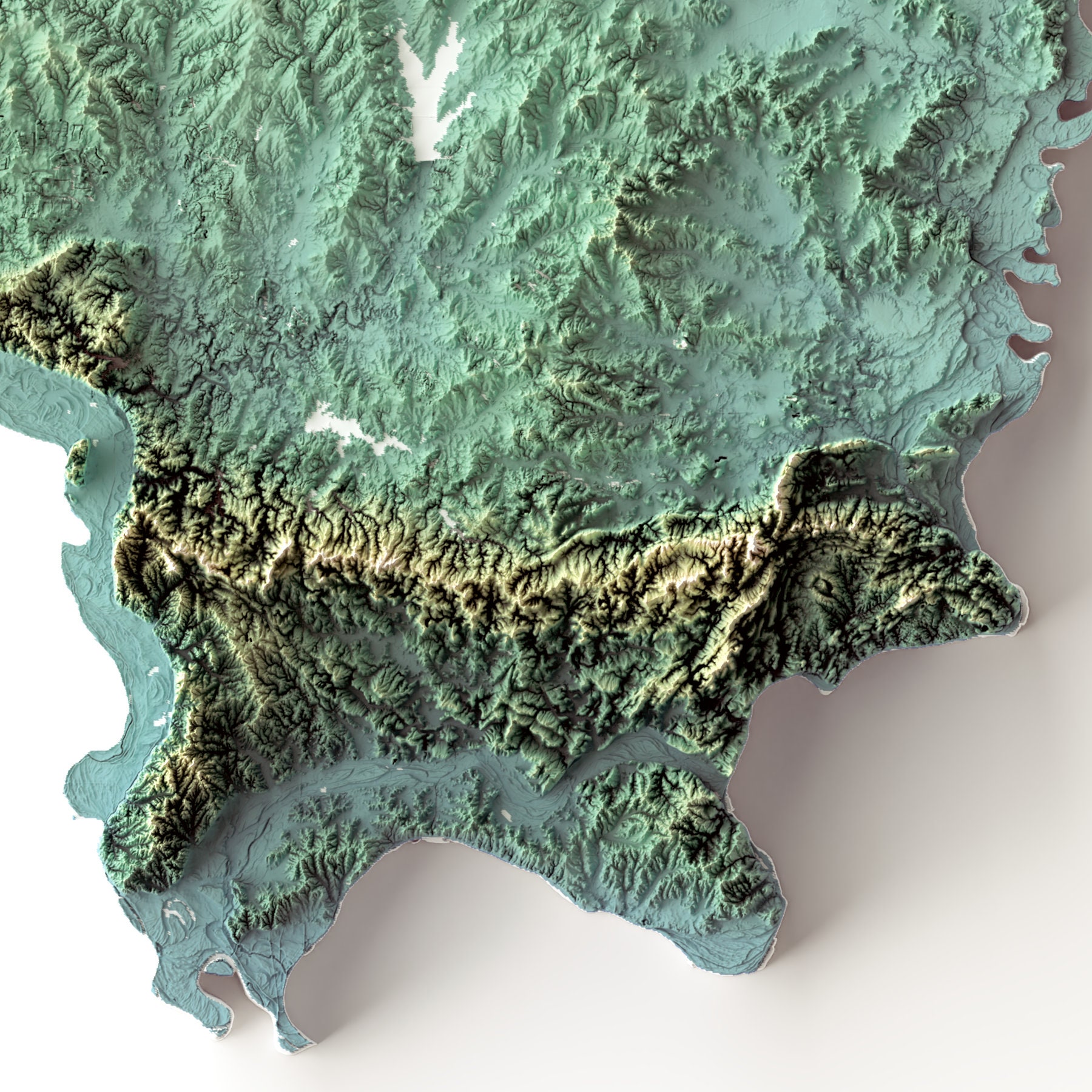 Illinois Shaded Relief Map Earth Tones Etsy