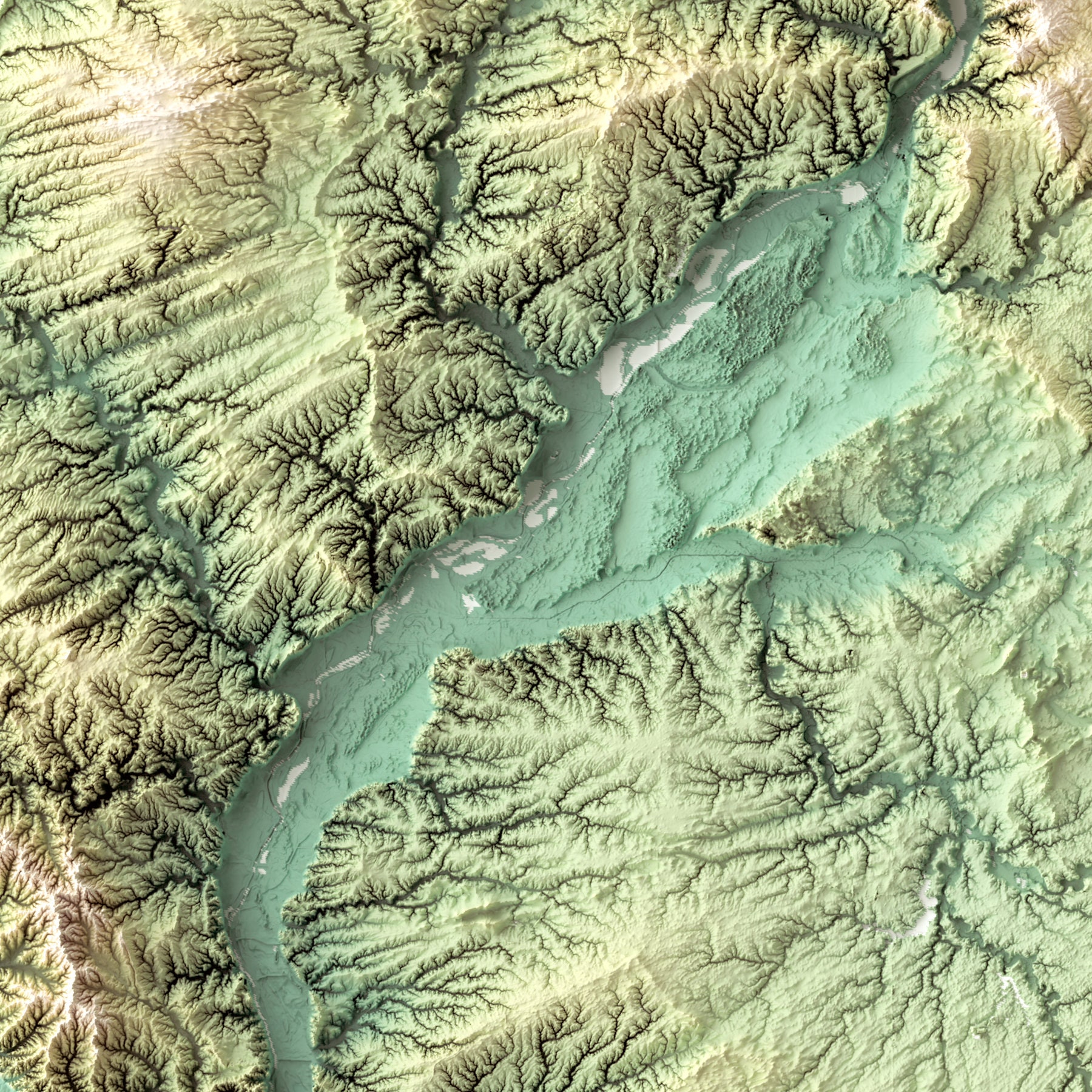 Illinois Shaded Relief Map Earth Tones Etsy