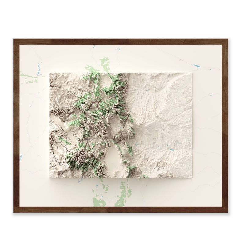 Colorado Shaded Relief Map - Etsy