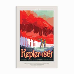 Kepler-186f NASA Travel Poster: Retro Sci-Fi Solar System Art Print