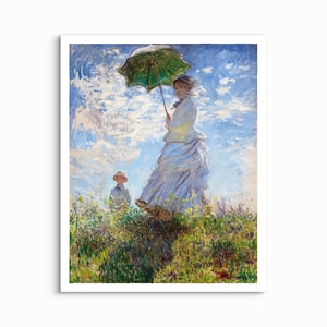 Woman with a Parasol, Claude Monet - 1875 UNFRAMED ART PRINT