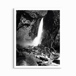 Lower Yosemite Falls, Yosemite Valley, Carleton Watkins - 1868 UNFRAMED PRINT