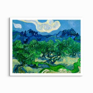 Olive Trees with the Alpilles, Vincent van Gogh - 1889 UNFRAMED ART PRINT