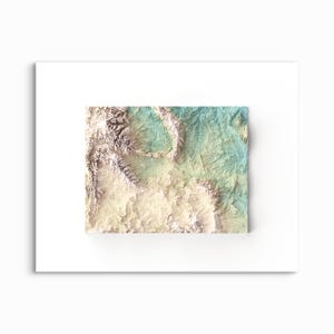 Wyoming Shaded Relief Map - CHOOSE YOUR STYLE - Unframed Print, Elevation Map, Wyoming Posters, Wyoming Prints