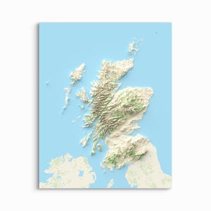 Scotland Shaded Relief Map - CHOOSE YOUR STYLE - Unframed Art Print