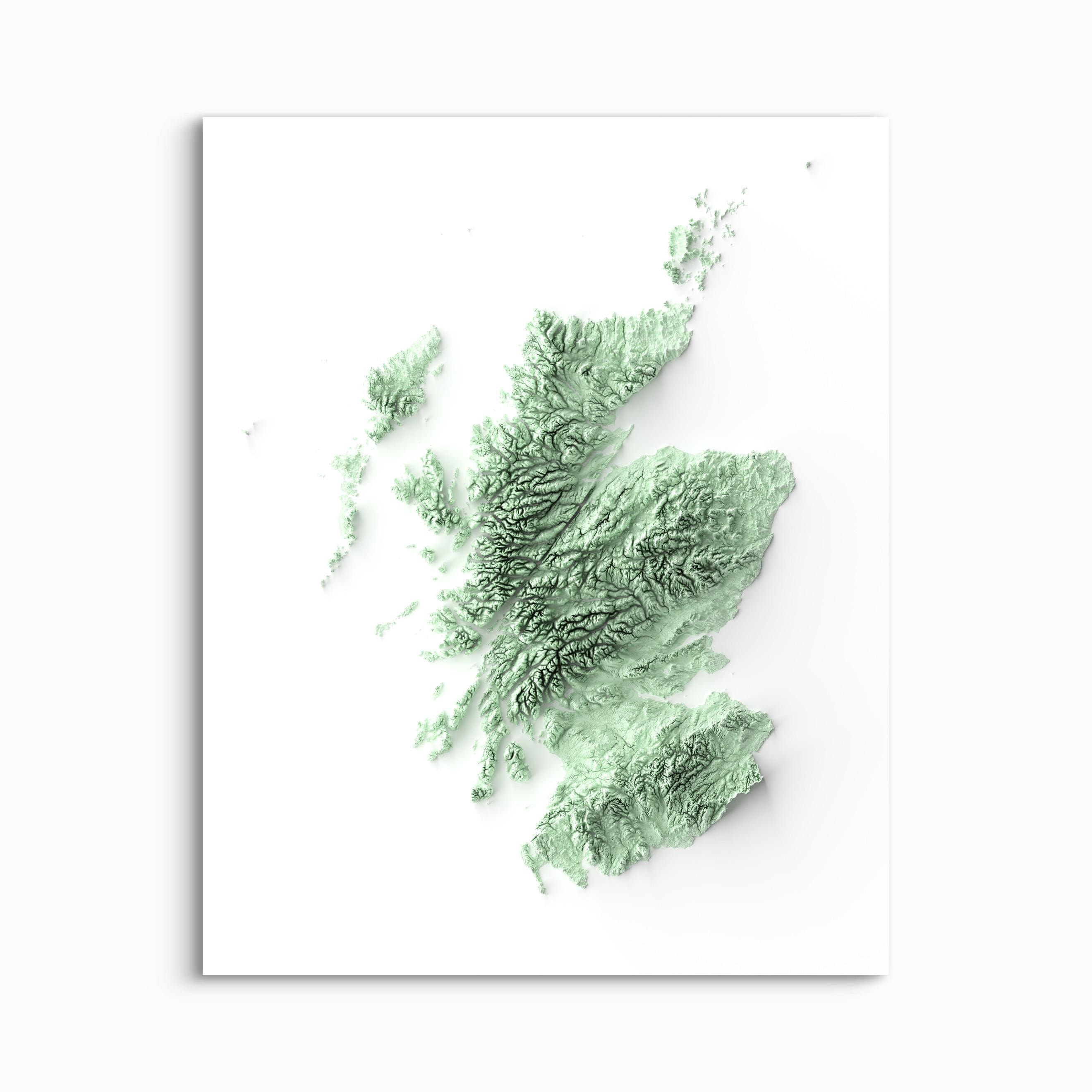 Scotland Shaded Relief Map - CHOOSE YOUR STYLE - Unframed Art Print - Etsy