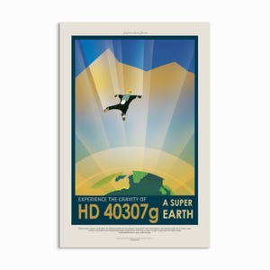Super Earth HD 40307g NASA Poster: Retro Sci-Fi Space Travel Art Print