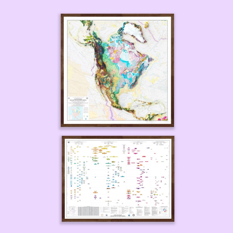 Geologic Map of North America 2005 With Legend - Etsy