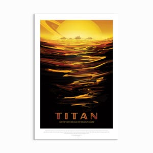 Titan NASA Travel Poster: Retro Sci-Fi Solar System Art Print
