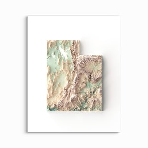 Utah Shaded Relief Map - CHOOSE YOUR STYLE - Unframed Print, Elevation Map, Utah Posters, Utah Prints