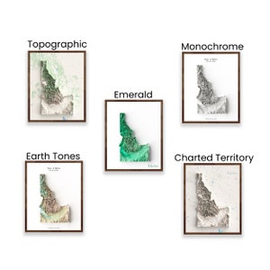 Idaho Shaded Relief Map - Multiple Styles