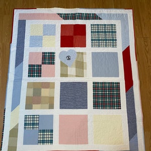 Memory Quilt Custom Made From Clothes, Amount Stated Represents a Deposit