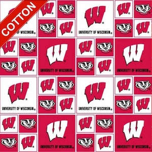 University of Wisconsin Badgers Official Cotton Fabric by the Yard