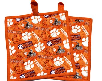 Clemson University Tigers Quilted Potholders