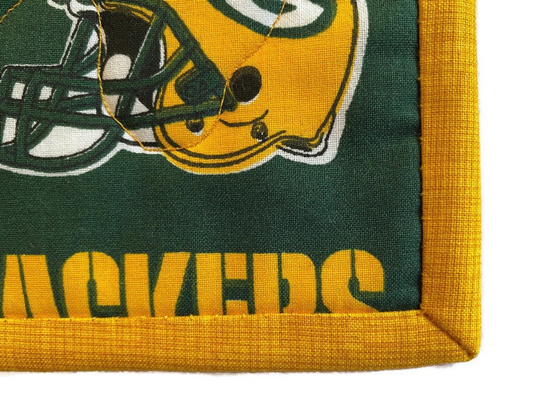 Green Bay Packers Quilted Fabric Mug Rug Coaster