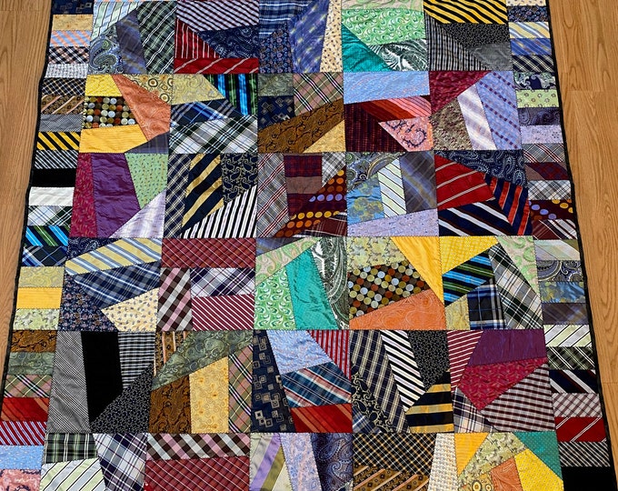 Custom Necktie Quilt Full or Average Size Made Using Mens Neck Ties - Etsy