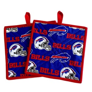 Buffalo Bills Quilted Fabric Potholders, Set of 2