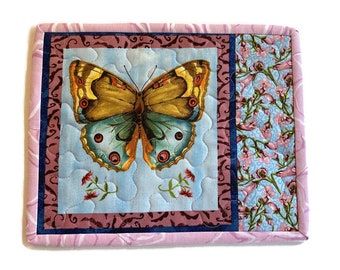 Butterfly Quilted Mug Rug Large Coaster