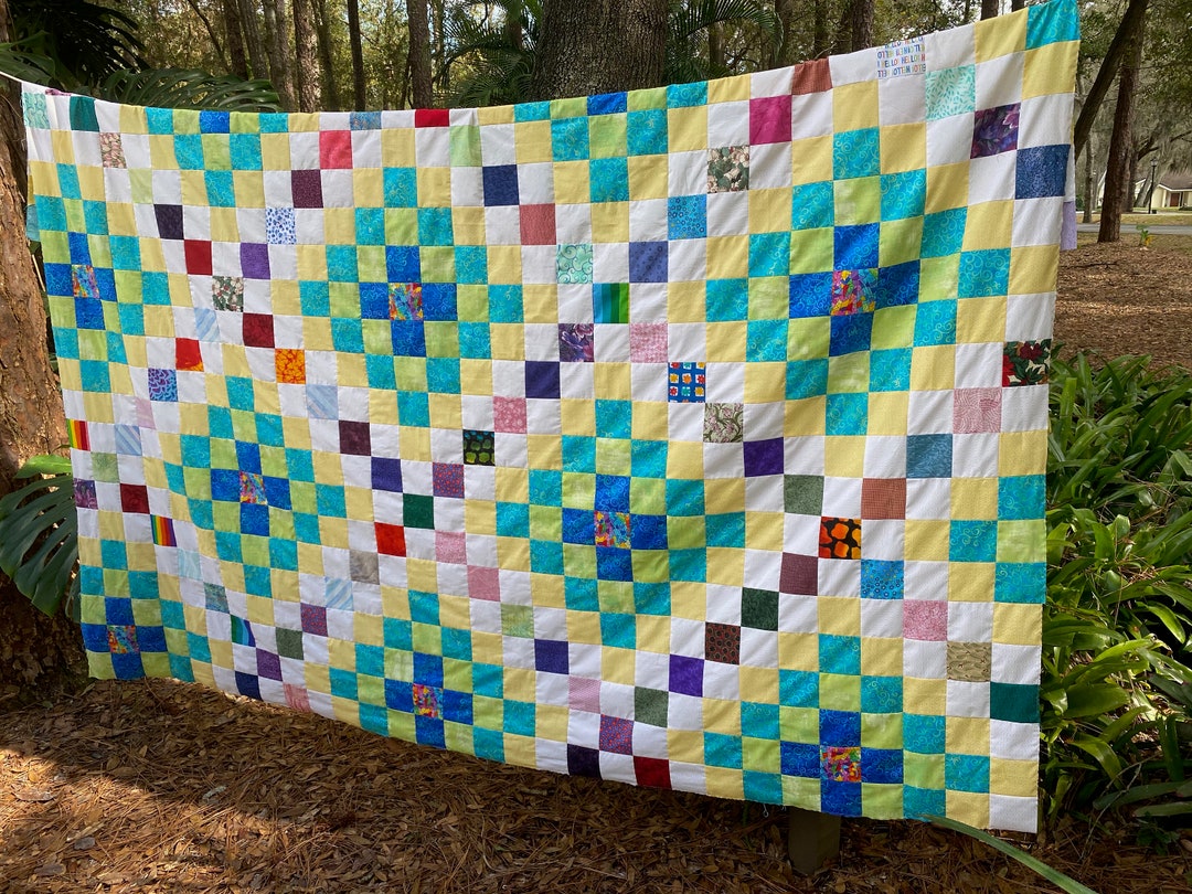Colorful Handmade Quilt Top to Finish Etsy