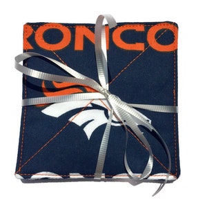 Denver Broncos Quilted Fabric Coasters, Set of 4