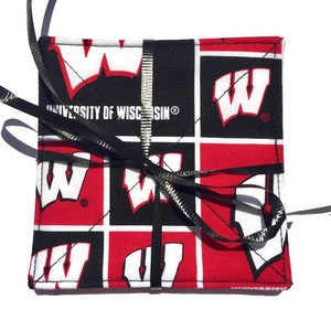 Wisconsin Badgers Fabric Coasters: Quilted Cotton Set of 4