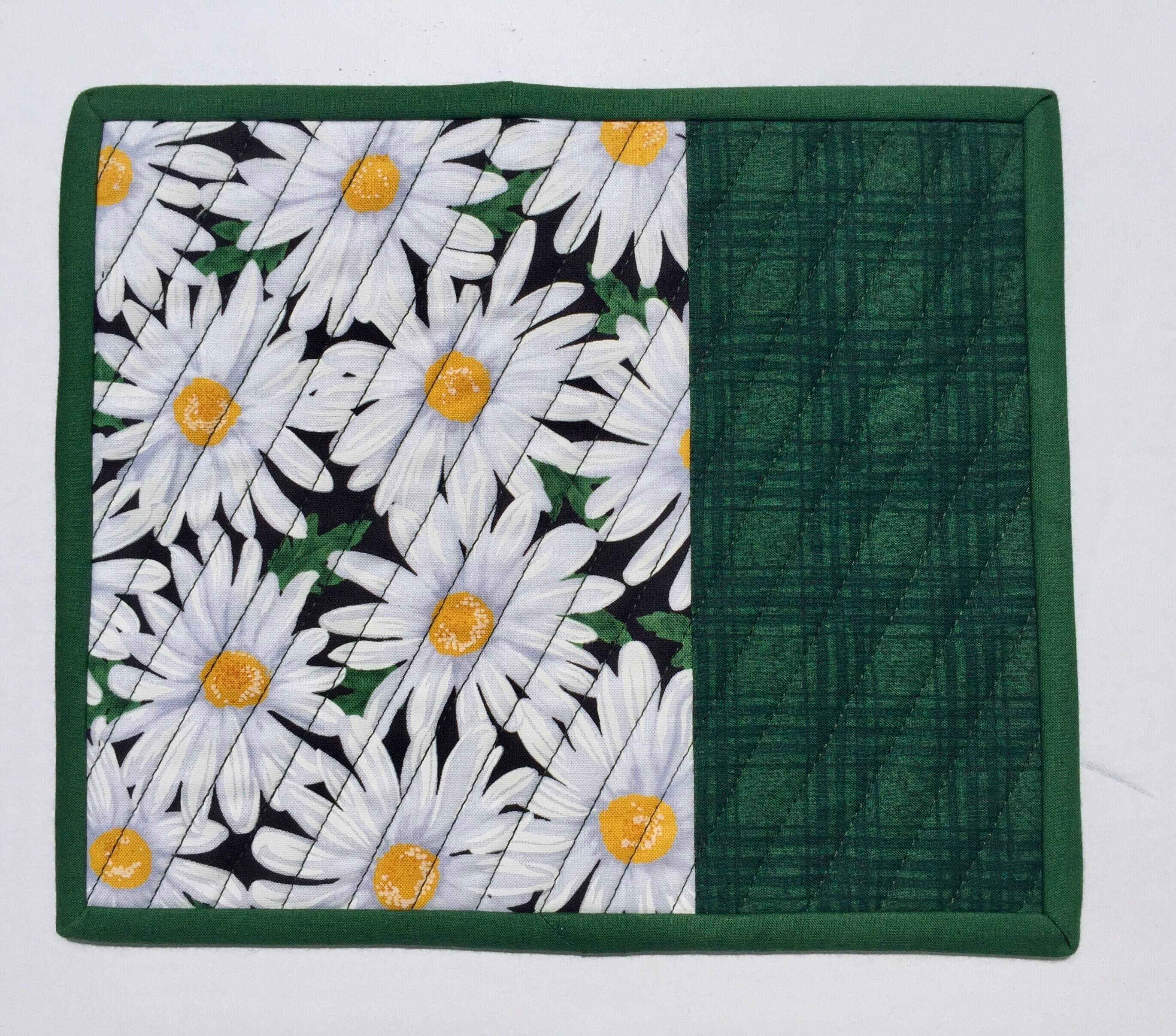 Quilted Daisy Mug Rug Large Daisy Coaster Small Placemat Etsy