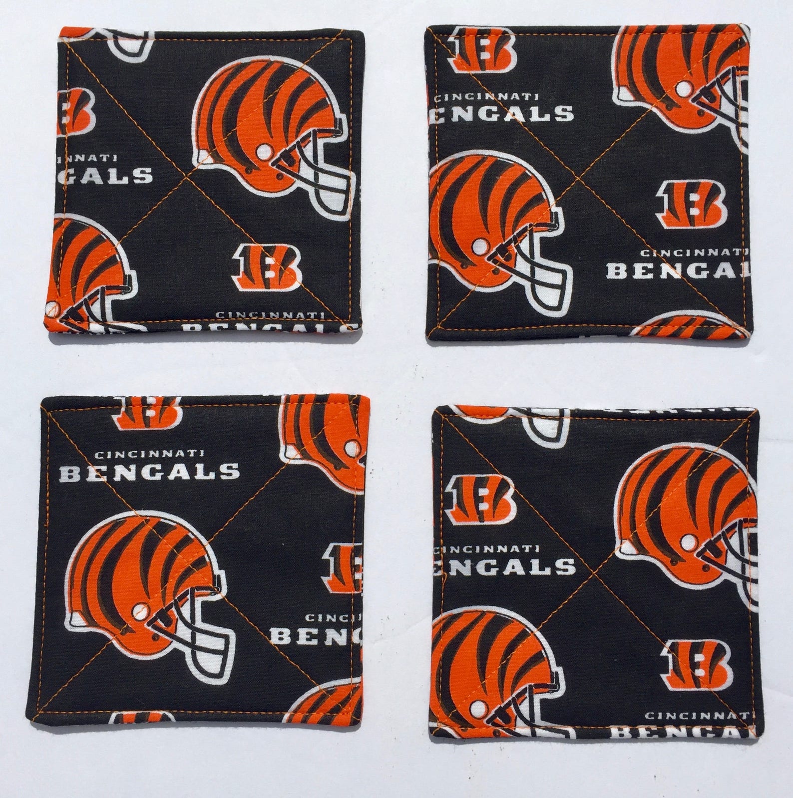 Cincinnati Bengals Quilted Fabric Coasters Etsy