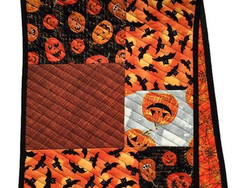 Halloween Pumpkin Quilted Table Runner Decor