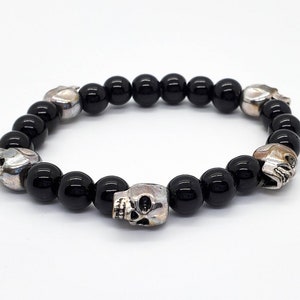 Silver and Black Skull bracelet
