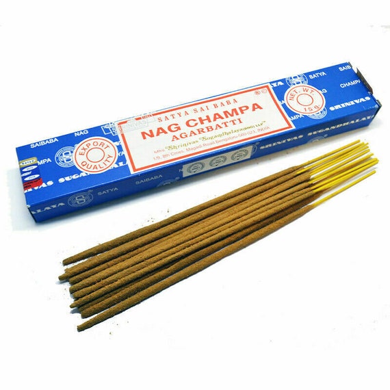 Original Blue Box Satya Nag Champa Incense Sticks: Lot of 6 X 15 Gram Boxes  90 