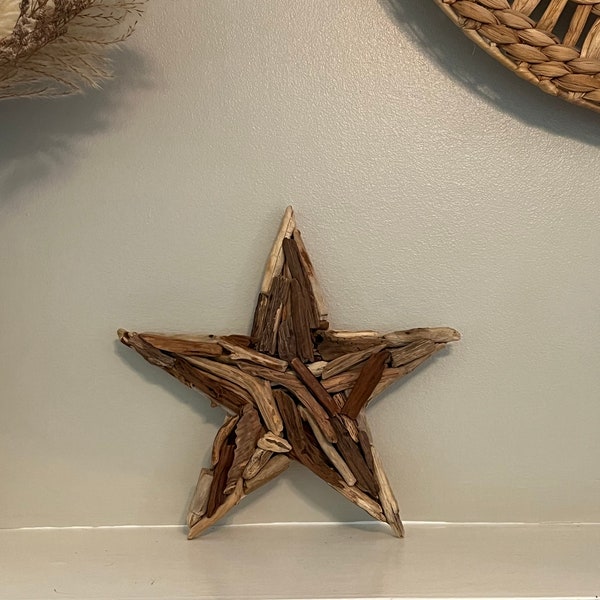 Driftwood Star Rustic Decorative Driftwood Starfish Wall Art Handmade NEW