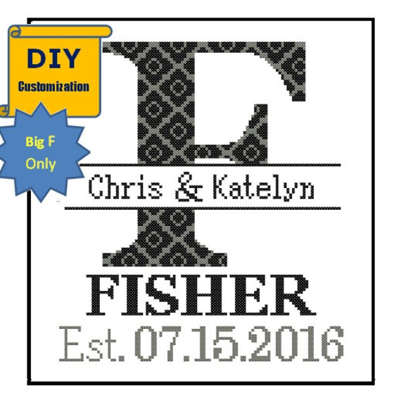 Instant Download DIY customizable Cross Stitch Monogram Etsy
