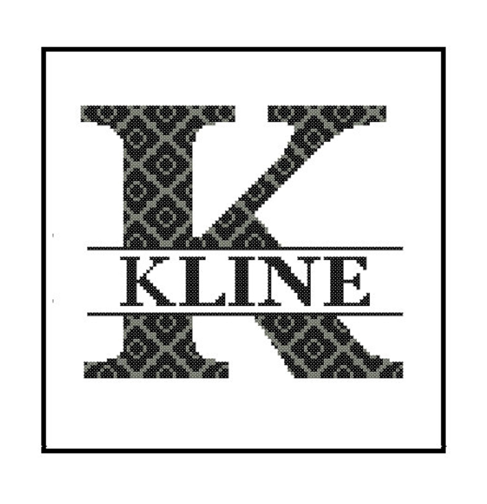 1 Custom Monogram Cross Stitch Pattern Modern Cross Stitch Etsy UK
