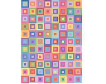 Square Blocks Geometric sampler cross stitch Modern Geometrical Cross Stitch Pattern square cross stitch colorful cross stitch color therapy