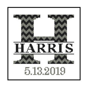 1 Custom Monogram Cross Stitch Pattern Modern Cross Stitch Monogram ...